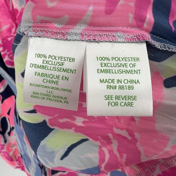 Lilly Pulitzer Ariele Romper High Tide Navy Tropicolada Floral Print‎ Size XS - Picture 10 of 12